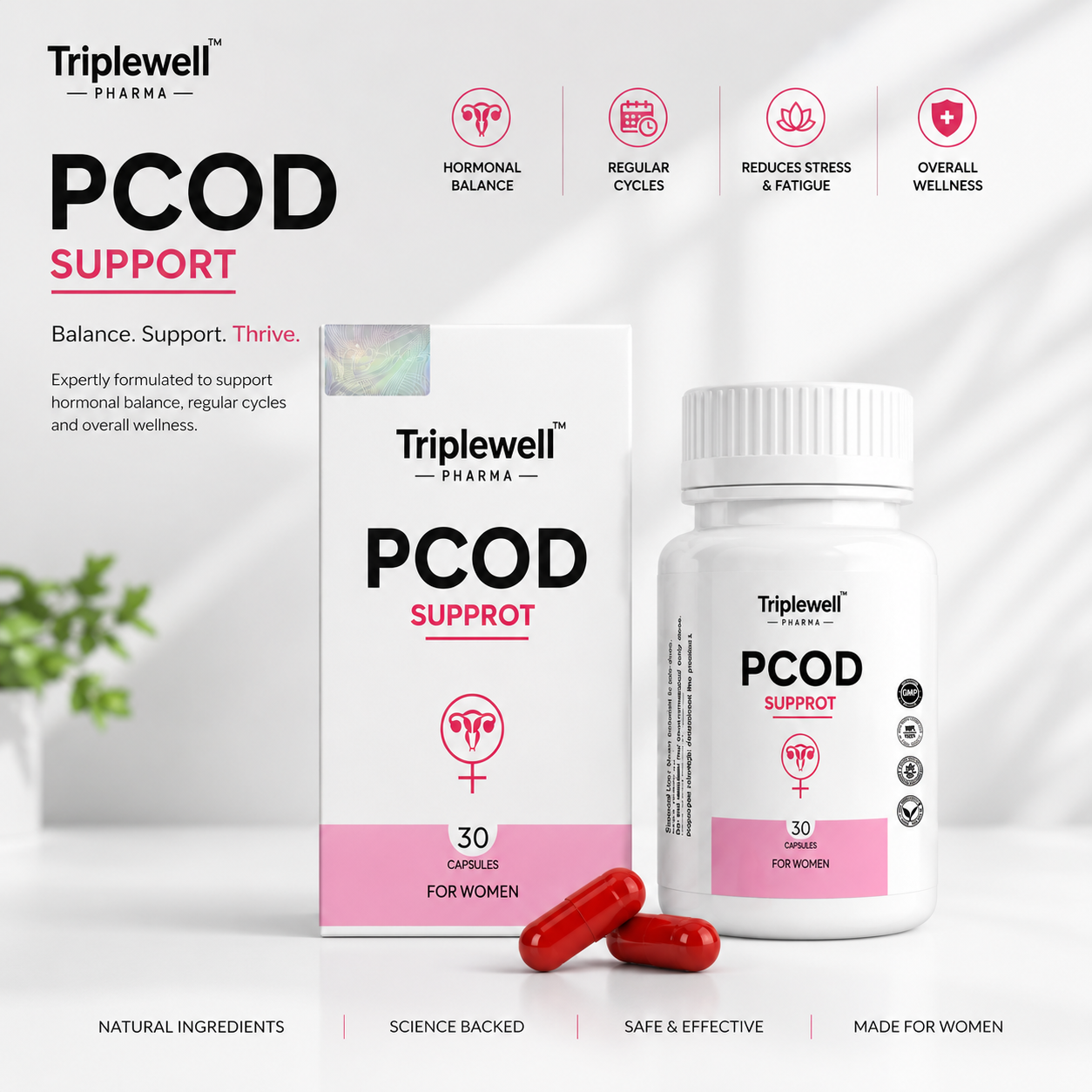PCOD Support Capsules | Women's Hormonal Balance Supplement