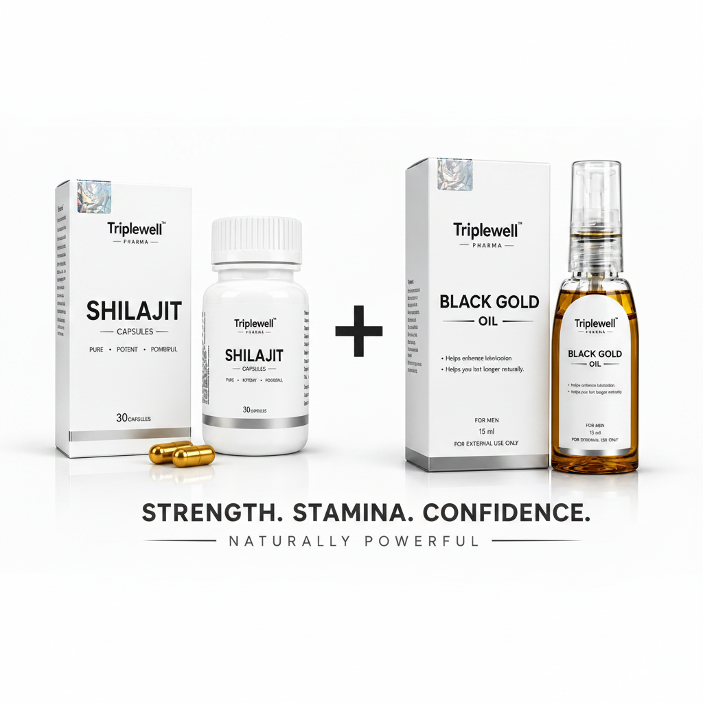 Black Gold Oil + Shilajit Capsules Combo